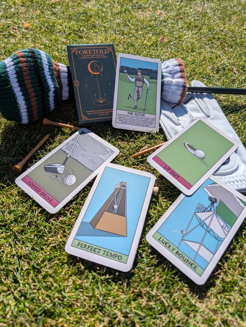 Foretold Golf tarot cards on course